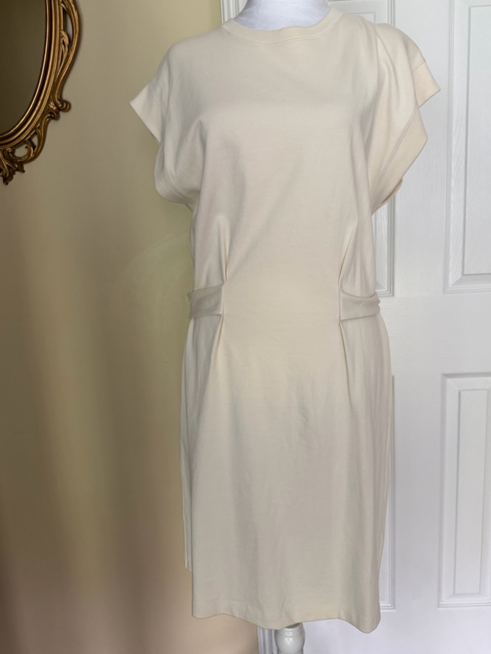 Vince Women's Short Sleeve Tie
Waist Dress neutral ivory Peruvian Cotton M - Picture 6 of 10